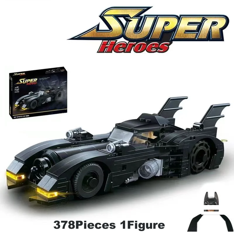 378 ADET 1989 Batmobile Araba Yapı Taşları Süper Kahraman Araba Araç Modeli Tuğla Montaj Oyuncaklar Boys Noel Hediyesi 5-7years eski