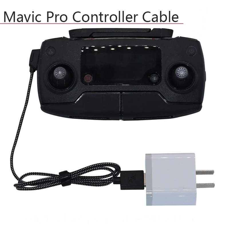 80cm Verici Şarj Hattı Dayanıklı Naylon USB Veri Kablosu DJI Mavic Pro Mavic Hava Spark Kamera Uzaktan Kumanda Konektörü