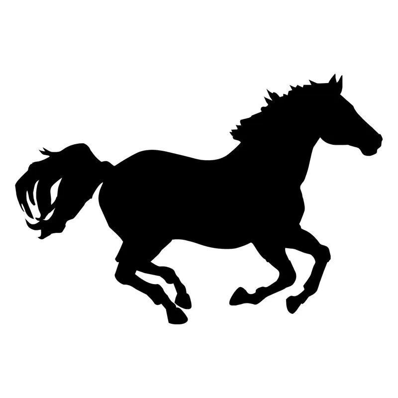 14 * 9.5 CM Koşu At Şık Vinil Araba Styling Dekoratif Araba Çıkartmaları Ve Çıkartmaları Siyah / Gümüş S1-2004