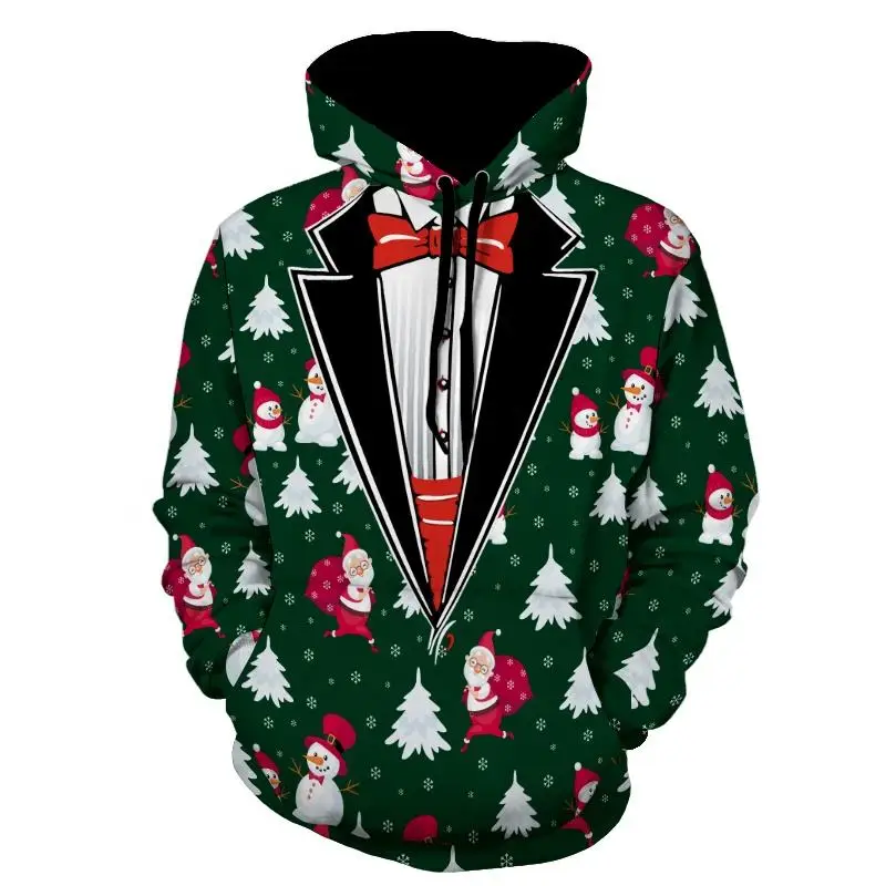 2022 Erkekler Noel Hoodies Yeni Sonbahar Kış Kardan Adam Ren Geyiği Baskılı Erkek Kadın noel hediyesi Tişörtü Uzun kollu Kazak 1