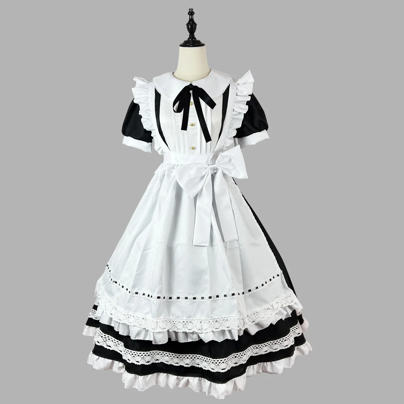 Yeni 5XL Lolita Siyah Beyaz Uzun Kollu Önlük Kahya Hizmetçi Hizmetçi Restoran Elbise Üniforma Kıyafetler Anime Cosplay Kostüm