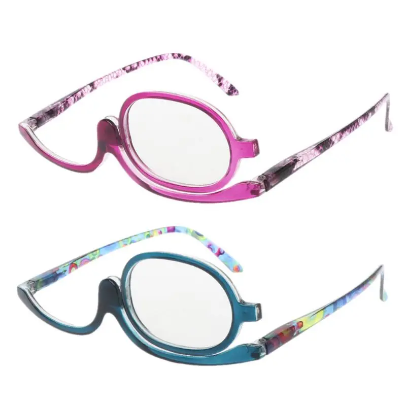+1.0 +6.0 Kadın Renk Çiçek Kadın Tek Parça Sol sağ Presbyopia Gözlük Dönen Sarılmış Gözlük makyaj Gözlük 