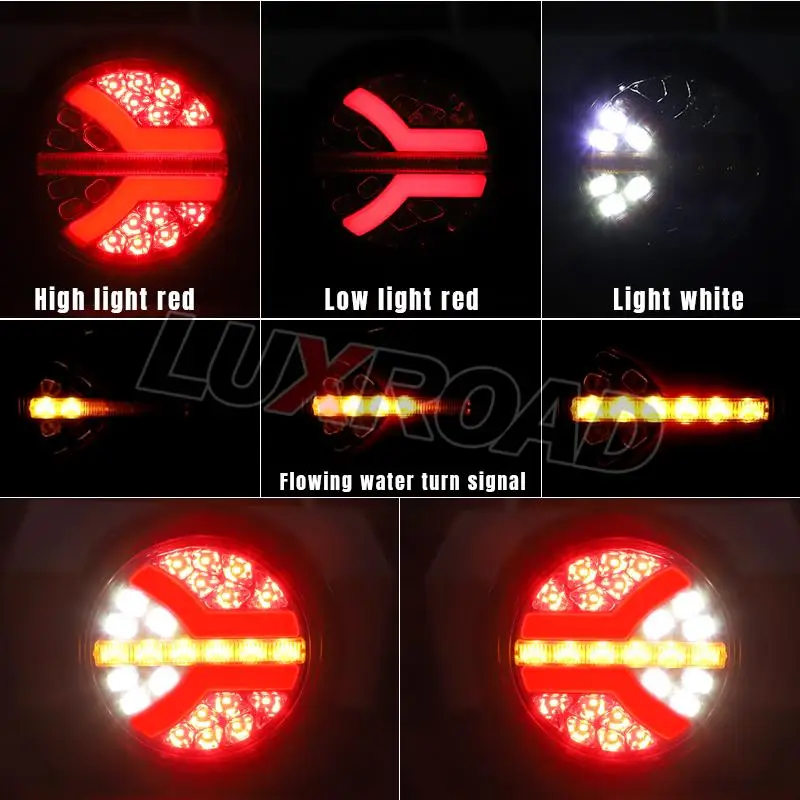 4 adet Kamyon Yuvarlak led arka lambası 4 inç Araba Fren Ters İşık Dönüş Sinyali Lambası Römork Uyarı Dur İşık Aksesuarları 12-24V 1