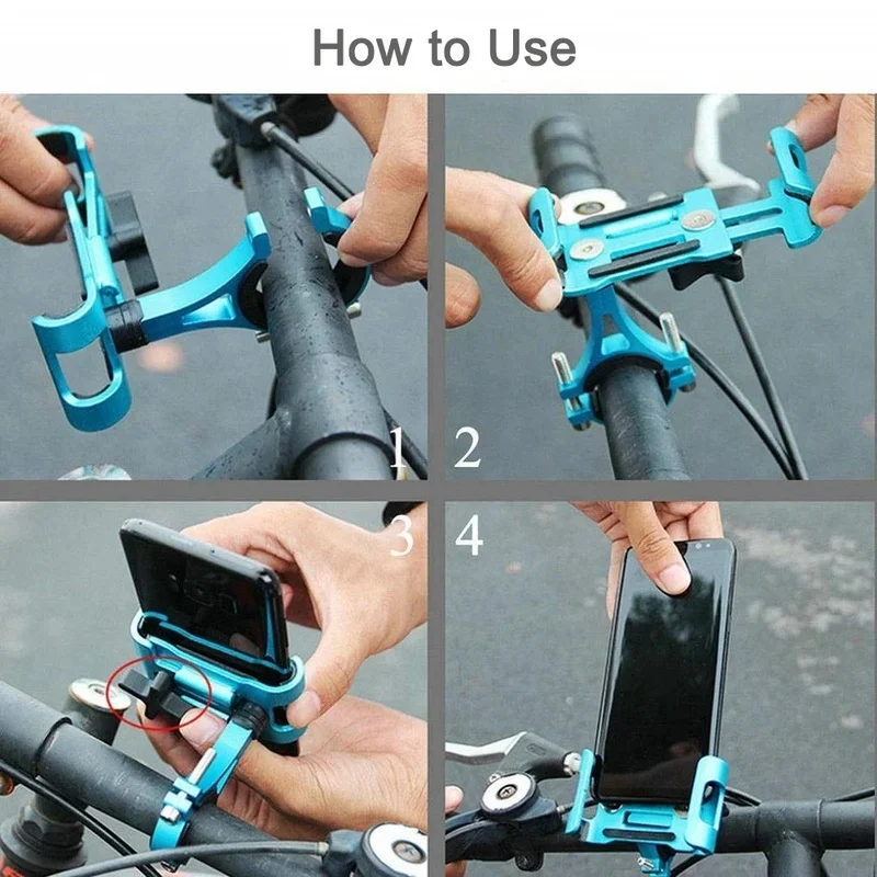 Evrensel Motosiklet Bisiklet telefon tutucu Gidon Vida Sabitleme Bisiklet GPS Standı Klip Bisiklet kaymaz Braketi Cep Telefonu için 4