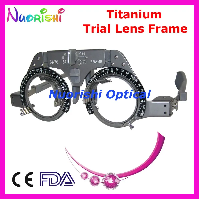 XD02 Titanyum Optik Optometri Oftalmik Deneme Lens Çerçevesi Hafif En Düşük Nakliye Maliyeti