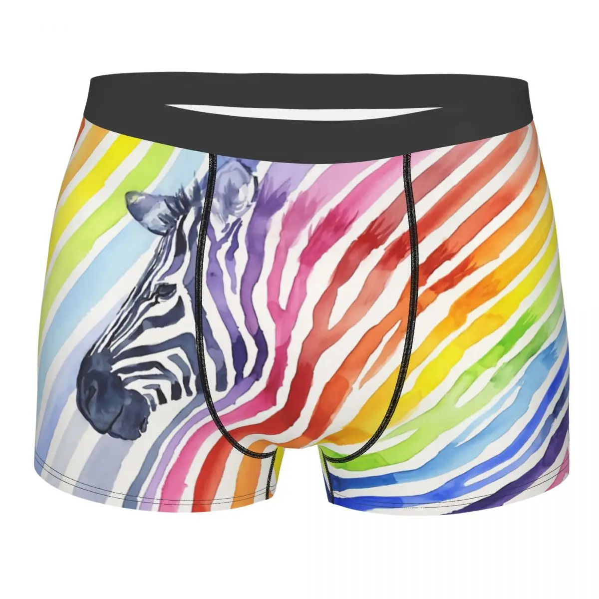 Gökkuşağı Zebra Çizgili külot Homme Külot Erkek İç Çamaşırı seksi Şort Boxer Külot 0