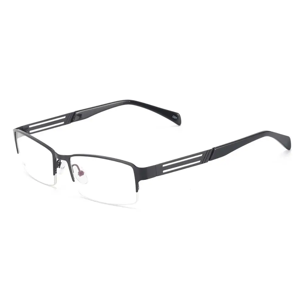 Visionect Erkekler Metal Yarım Jant Reçete Gözlük Çerçevesi Dikdörtgen Gözlük Optik Lensler Miyopi Okuma İlerici