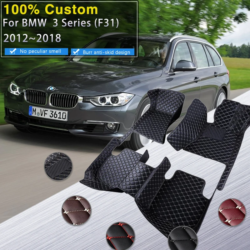 Araba Paspaslar BMW 3 Serisi İçin F31 2012 ~ 2018 Koruyucu Ped Mat Kilim Lüks Deri Halı Araba Aksesuarları 328i 320d 330d 320i