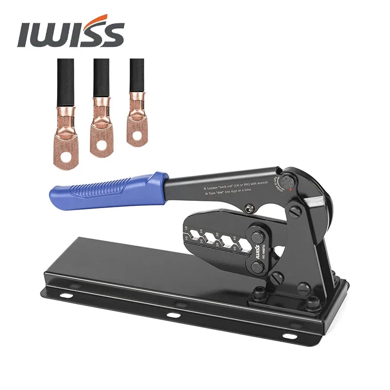 IWISS IWS - 1040DTS Kablo Pabucu Crimper Tezgah Montaj Tipi Pil Kablo Pabuçları ve Bakır Tel Pabucu AWG 1/0 2/0 3/0 4/0