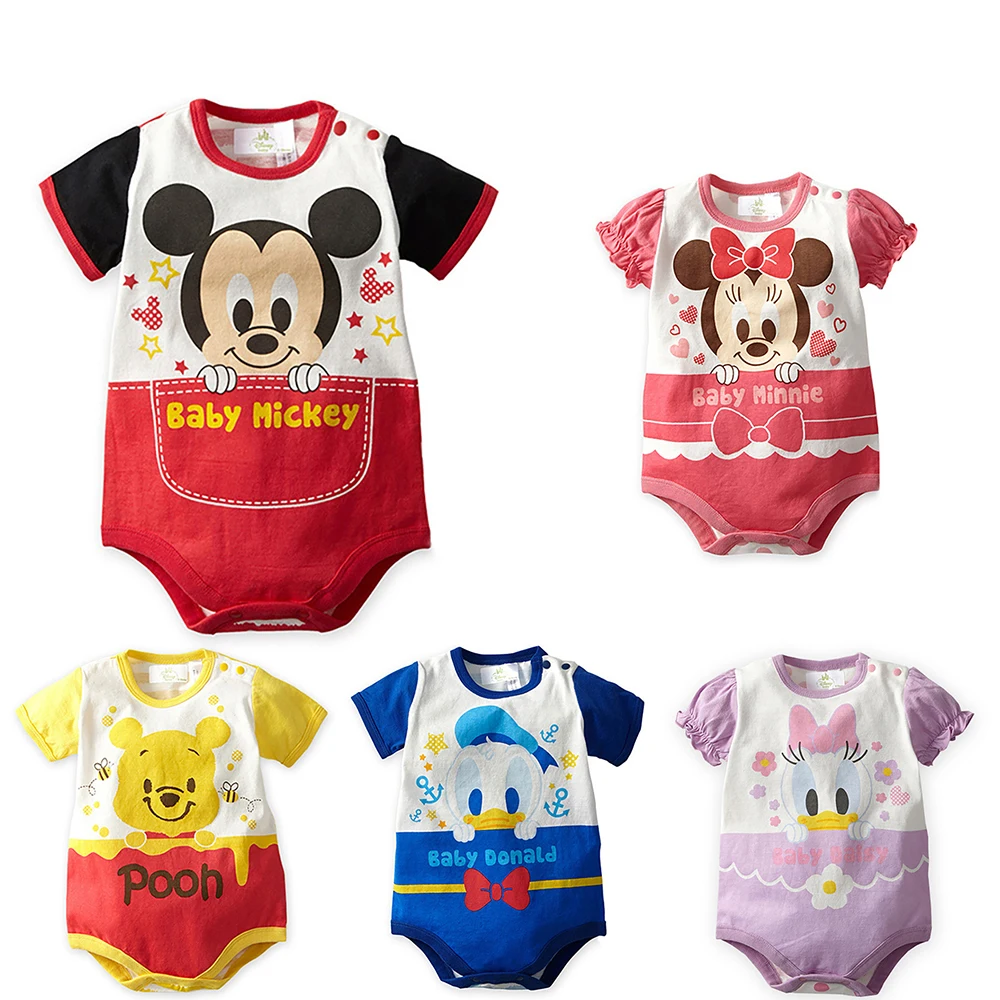 Bebek Disney Donald Ördek Mickey Minne Fare Kostüm Romper Sevimli Giysileri Yenidoğan Bebek Kız Erkek Takım Elbise Çocuk Yaz Giyim