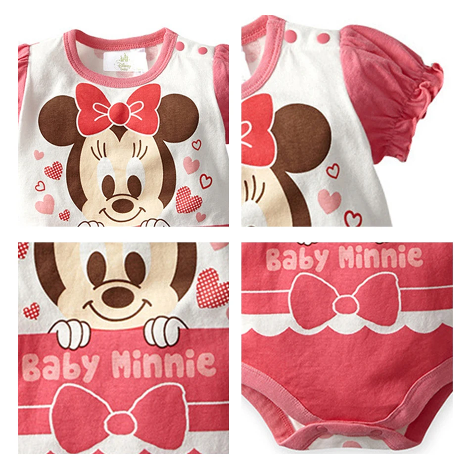 Bebek Disney Donald Ördek Mickey Minne Fare Kostüm Romper Sevimli Giysileri Yenidoğan Bebek Kız Erkek Takım Elbise Çocuk Yaz Giyim 5