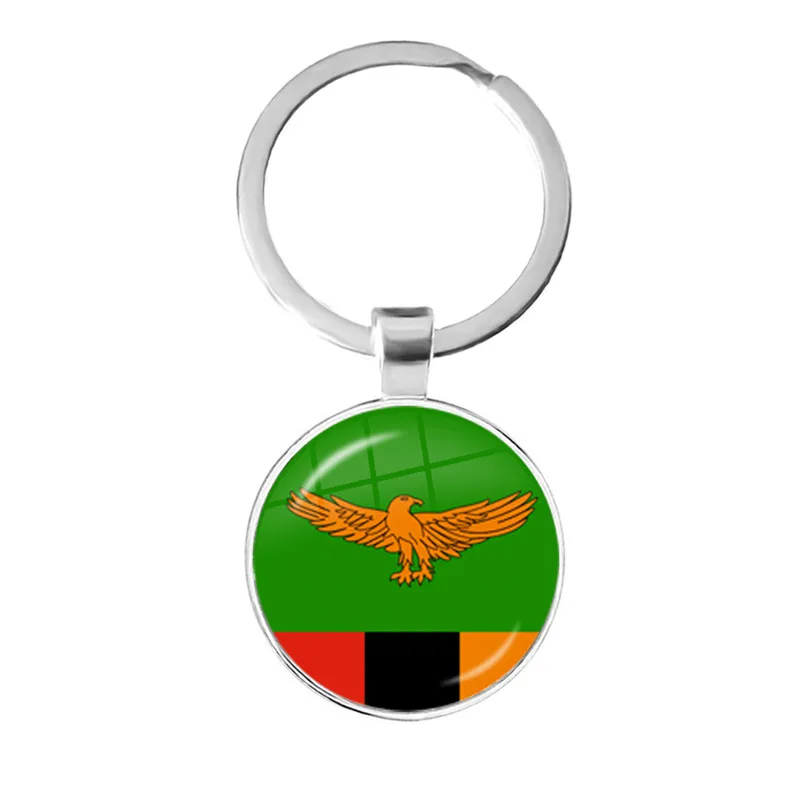LE Malta Zambiya Zimbabve Letonya Ermenistan Azerbaycan Suudi Arabistan BAE Fas Cam Cabochon Ulusal Bayrak Anahtarlık Anahtarlık Hediye 1