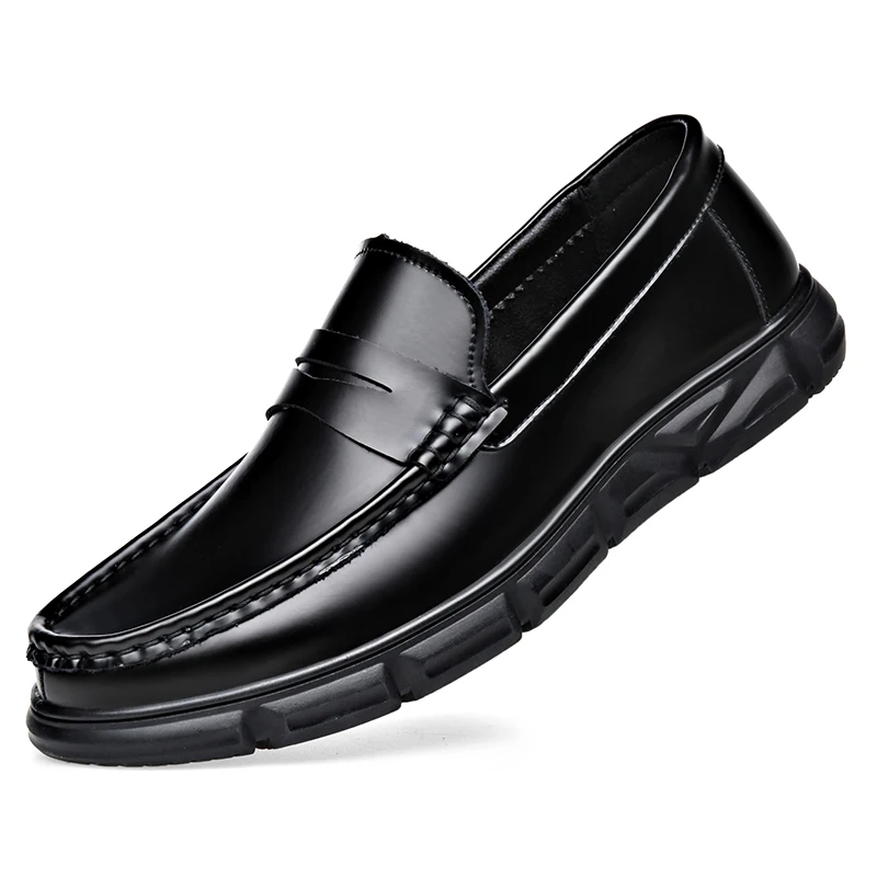 2022 Erkek Kaliteli deri ayakkabı 38-44 Bölünmüş Deri Yumuşak kaymaz loafer ayakkabılar Erkek Rahat deri ayakkabı