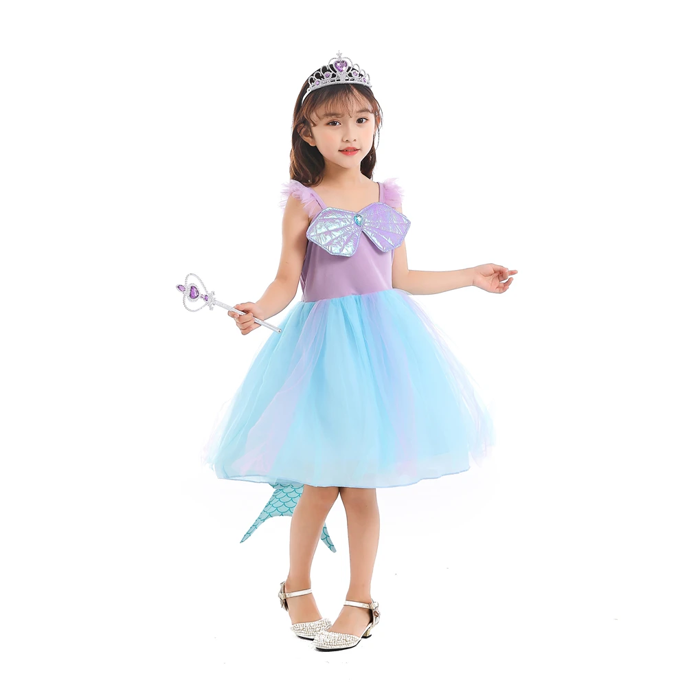 Disney Çocuk Bebek Kız Elbise Yaz Mermaid Kuyruk Prenses Tutu Elbiseler Parti Bebek Kız Çocuk Giyim Kostüm Uzun Elbiseler