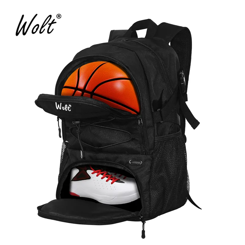 Wolt / Basketbol Sırt Çantası Büyük Spor Çantası Ayrı Top tutucu ve Ayakkabı bölmesi, En İyi Basketbol, Futbol, Voll