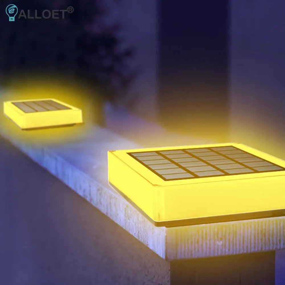 Güneş sütun ışığı LED Su Geçirmez Teras Lambası Açık Avlu Bahçe Dekorasyon Güneş Enerjisi Çit Ayağı Lambası