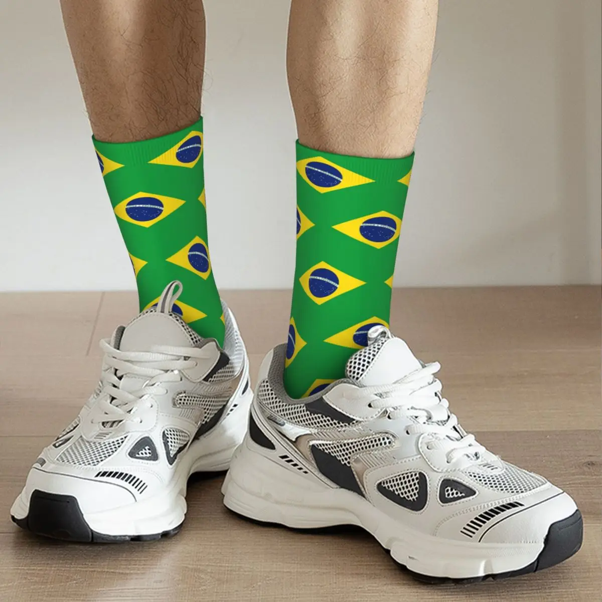 Brezilya Bayrağı Çorap Erkekler Kadınlar Komik Mutlu Çorap yüksek kaliteli yay Yaz Sonbahar Kış Çorap Hediyeler 3
