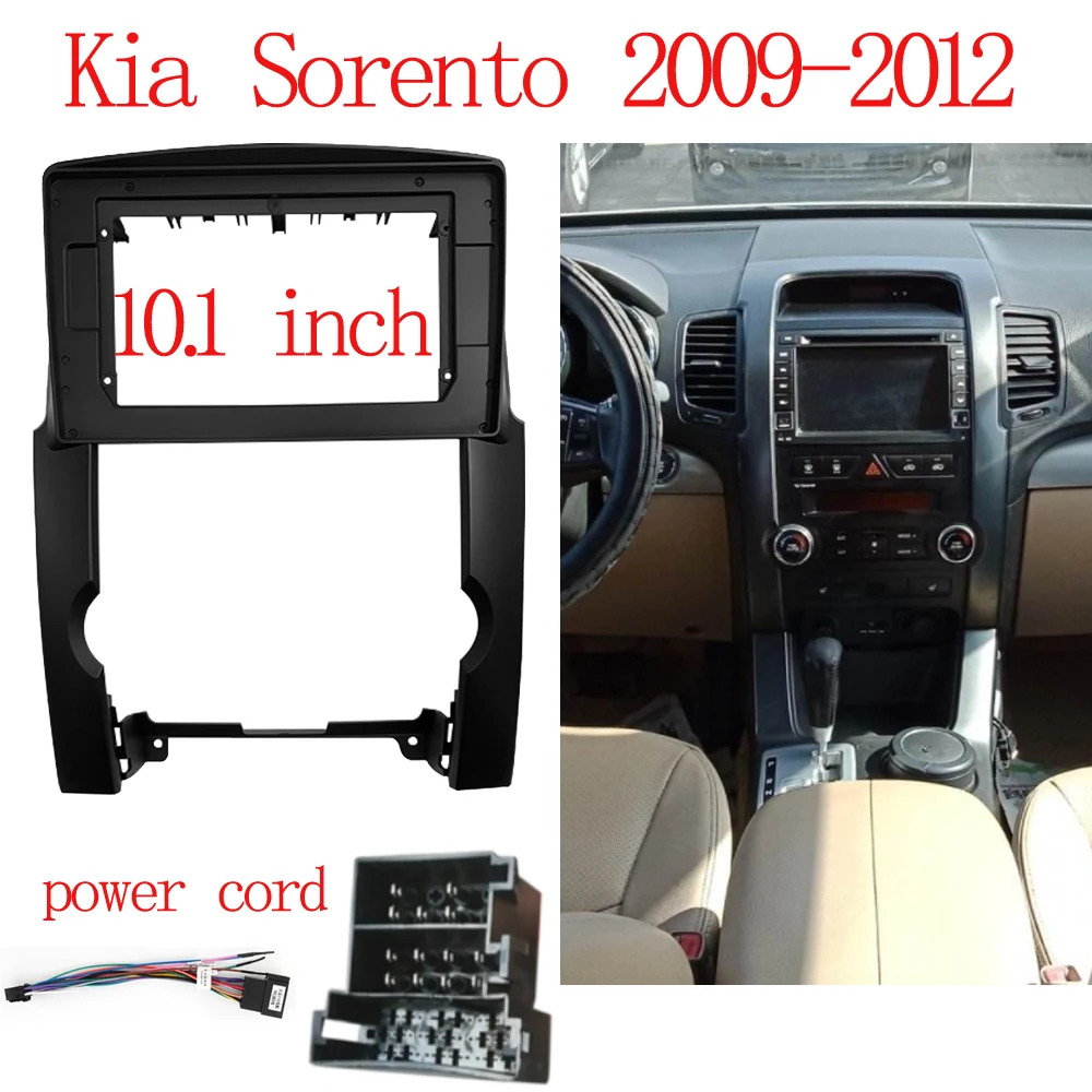 Araba Stereo 10.1 İnç Büyük Ekran Fasya Çerçeve Adaptörü Kıa Sorento 2009-2012 İçin 2Dın Dash Ses Montaj Paneli çerçeve kiti