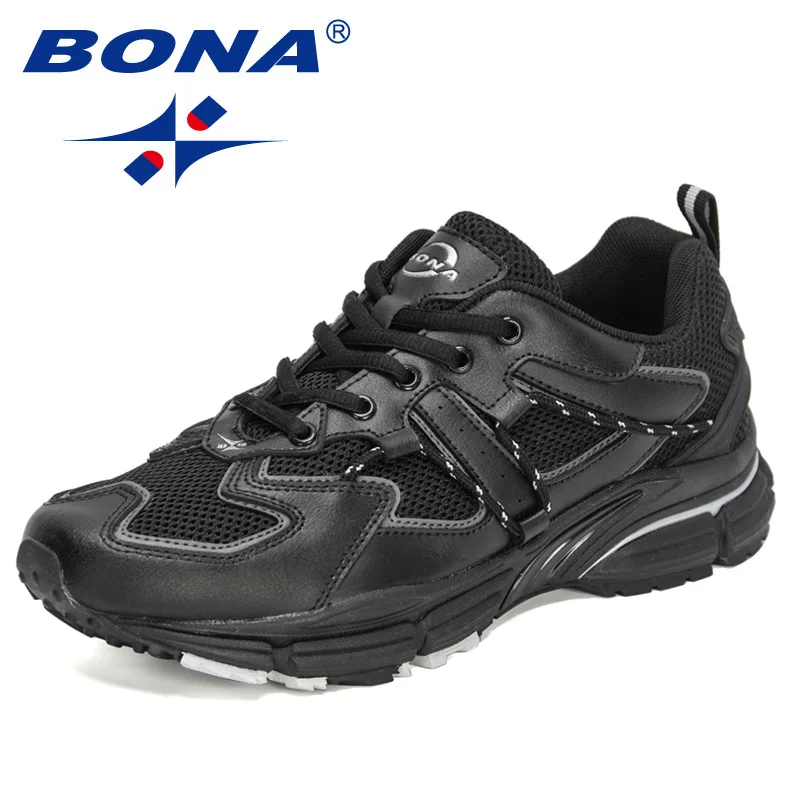 BONA 2022 Yeni Tasarımcılar Popüler koşu ayakkabıları Erkekler Açık spor ayakkabılar Rahat Atletik Eğitim Yürüyüş Koşu Ayakkabısı