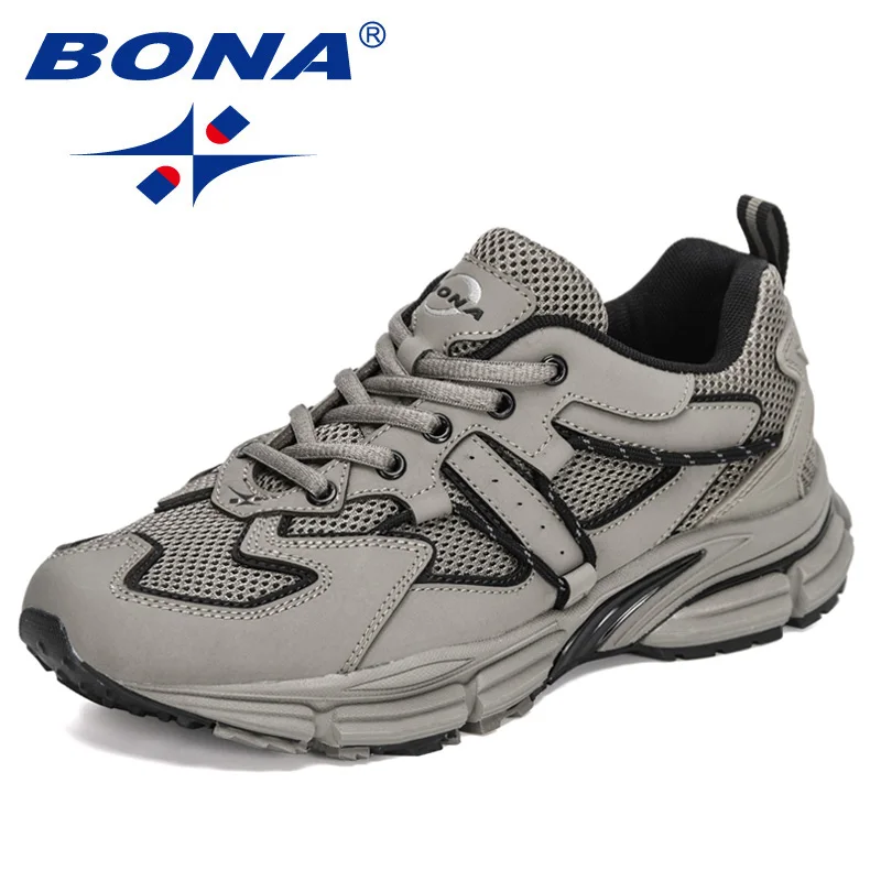 BONA 2022 Yeni Tasarımcılar Popüler koşu ayakkabıları Erkekler Açık spor ayakkabılar Rahat Atletik Eğitim Yürüyüş Koşu Ayakkabısı 4