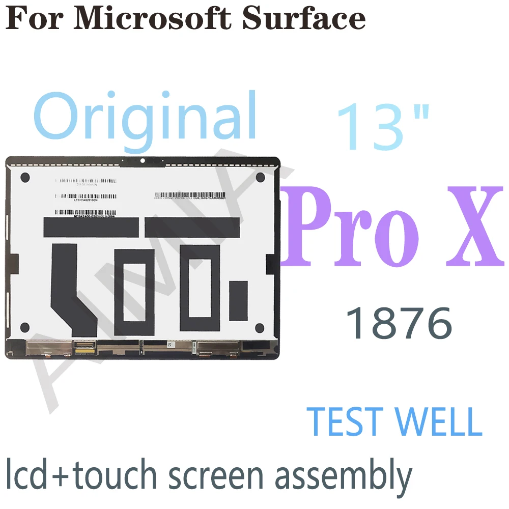 Orijinal 13 İnç LCD Microsoft Surface Pro X 1876 İçin LCD ekran dokunmatik ekranlı sayısallaştırıcı grup Yüzey Pro X İçin LCD M1042400