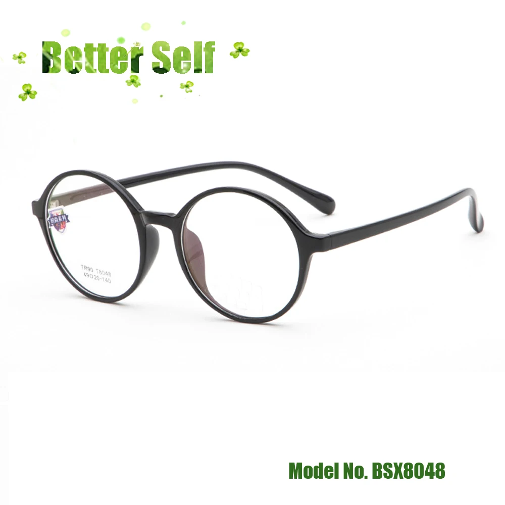 Retro yuvarlak gözlük küçük yüz gözlük kore siyah tarzı BSX8048 ışık Tr90 optik çerçeve yapabilirsiniz miyopi gözlük