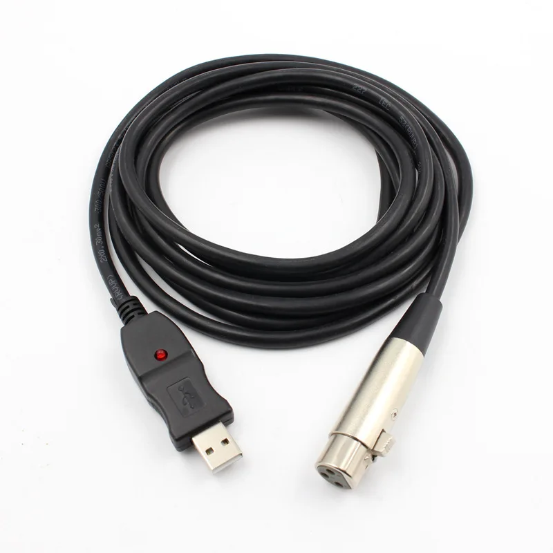 3m Dizüstü MAC için 2019 YENİ usb'li mikrofon Mikrofon Bağlantı Kablosu Adaptörü Erkek XLR Dişi Kablo PC için