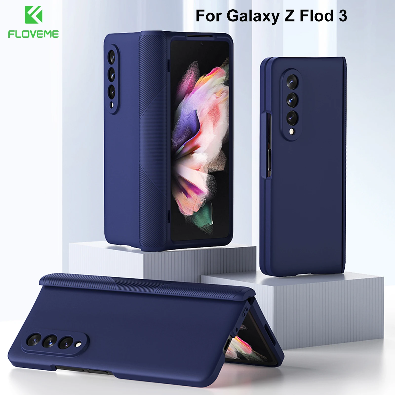 Samsung Galaxy Z Kat 3 2 5G Durumda Menteşe Tam Koruma Ultra İnce Ekran Cam Filmi Sert PC Kapak Samsung Z Fold3