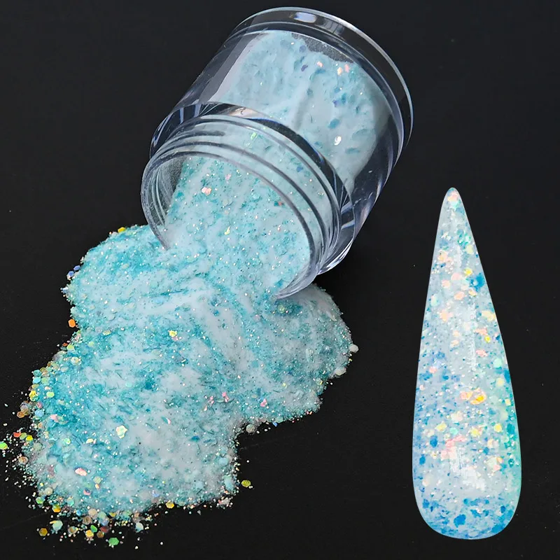 6g / şişe Akrilik Toz Glitter Holografik Glitter Daldırma Tozu Çivi Sanat Monomer Aksesuarları Oluşturucu Jel Uzantıları YT
