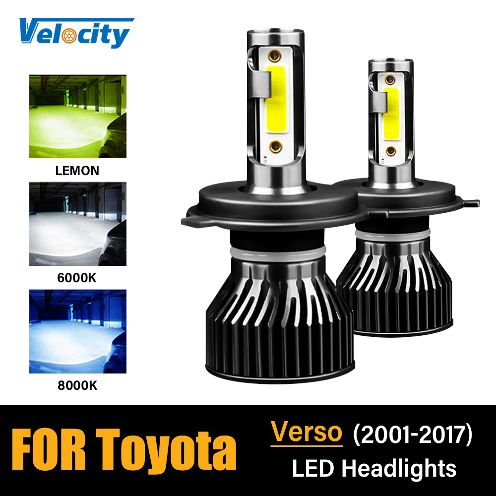 Özel H11 LED far lambaları Toyota Corolla Verso İçin Verso-S Düşük / Yüksek Işın H4 9005 880 H7 H3 Su Geçirmez Oto Aksesuarları 12V