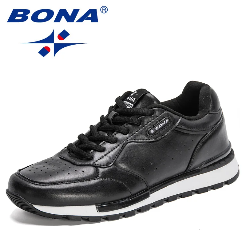 BONA 2022 Yeni Tasarımcılar Klasik koşu ayakkabıları Erkekler Nefes Açık Ayakkabı Adam Hafif Yüksek Rahat Spor Ayakkabı 0