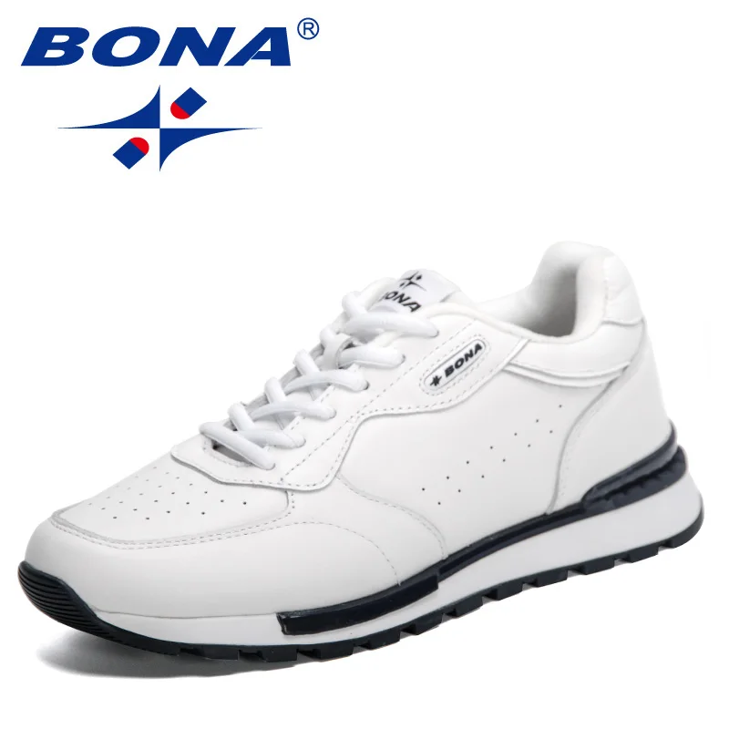 BONA 2022 Yeni Tasarımcılar Klasik koşu ayakkabıları Erkekler Nefes Açık Ayakkabı Adam Hafif Yüksek Rahat Spor Ayakkabı 2