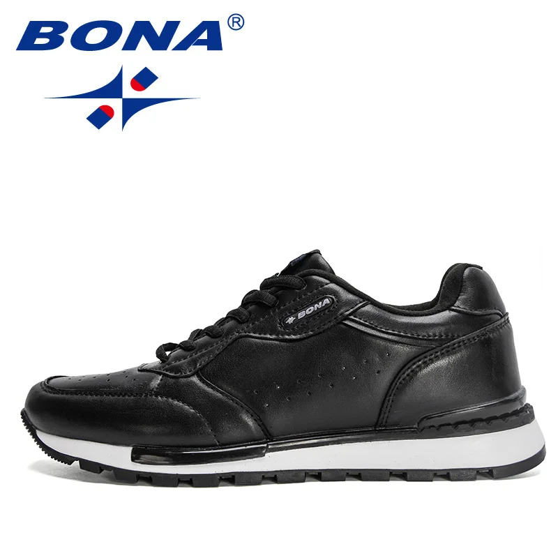 BONA 2022 Yeni Tasarımcılar Klasik koşu ayakkabıları Erkekler Nefes Açık Ayakkabı Adam Hafif Yüksek Rahat Spor Ayakkabı 3