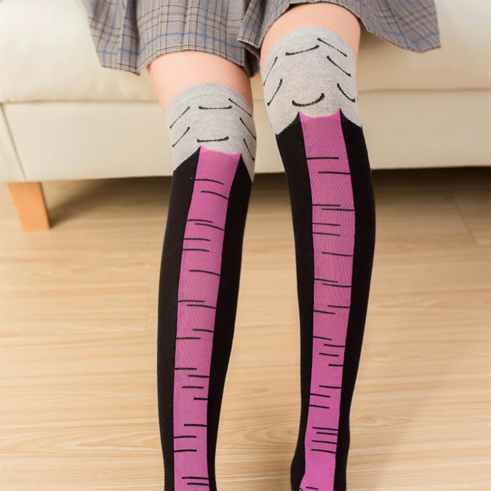 Uyluk Yüksek Çorap Diz Boyu Tavuk Diz Yüksek Ayak Çorap Komik Kişilik Gerçekçi Ayak Çorap Lolita 4