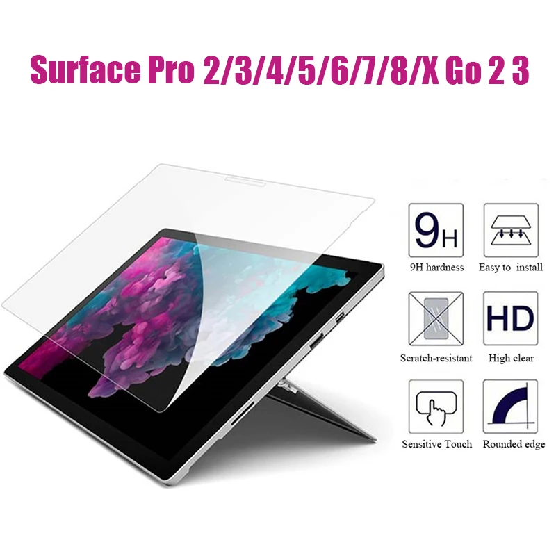 Temperli Cam Microsoft Surface Pro İçin 8 7 6 5 4 3 2 X Git 2 Koruyucu ekran koruyucu film İçin Pro7 ProX Pro6 Pro5 Pro4 Pro8