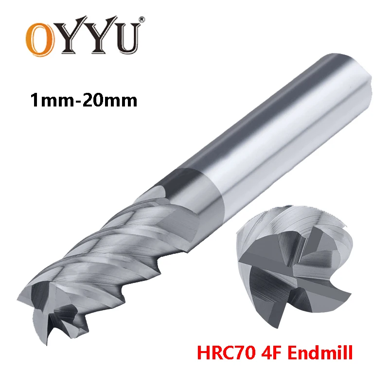 OYYU HRC70 Yüksek Sertlik Tungsten Çelik Frezeler Uzatılmış Kesme Karbür Yönlendirici Bit 1mm 2mm 3mm 4mm freze kesicisi CNC