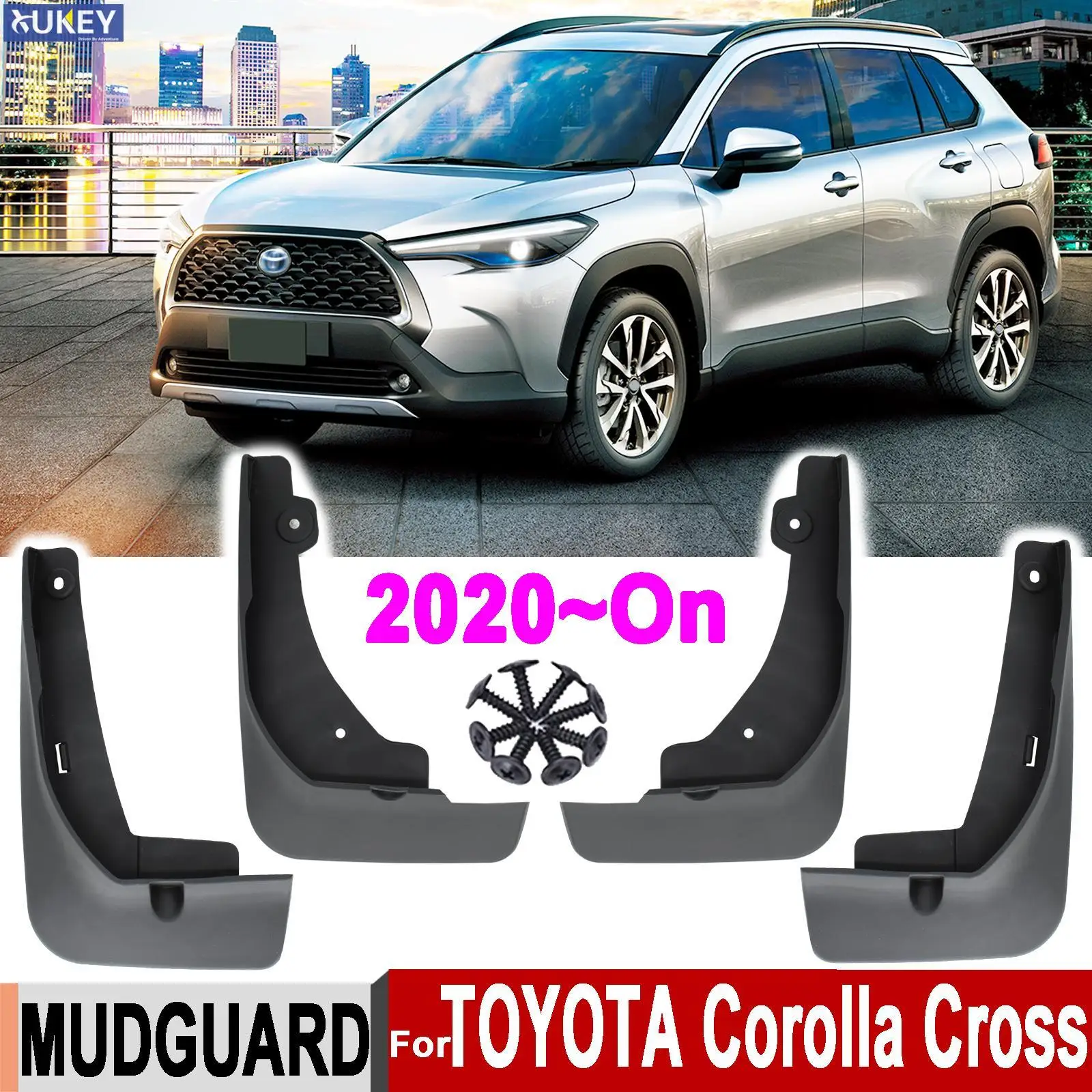 4 / Set Splash Muhafızları Toyota Corolla Çapraz 2020 2021 Çamur flaps Çamurluklar Çamurluk Çamurluk Ön Arka Araba Aksesuarları Parçaları Tekerlek