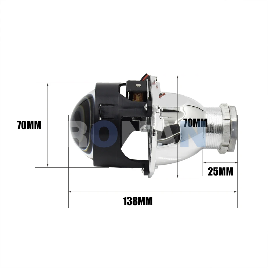 Ronan 2 adet LHD 2.5 inç Bi-xenon Ver 9.5 H4 Soket Araba Far Projektör Lens Kullanımı D2S / D2H Lambaları Araba Far Yükseltme 1