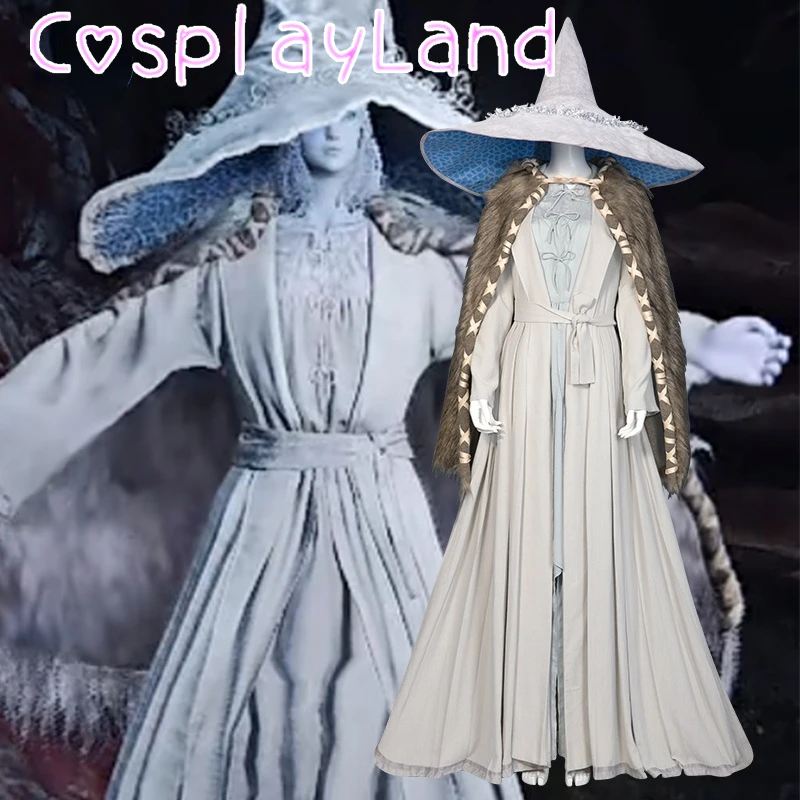 Yeni Oyun Elden Yüzük Ranni Cosplay Kostüm Rol Oynamak Elbise Cadı Ranni Elbise Pelerin Şapka Kadın Kız Elbise Üniforma Takım Elbise Tam Set