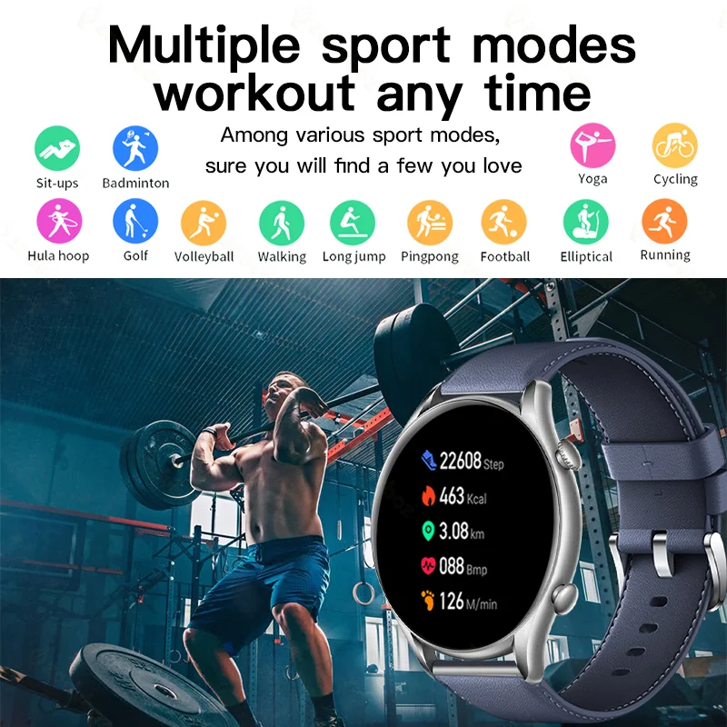 2022 Moda akıllı saat Kadınlar Özel Arama HD Arama Spor Saatler Erkekler nabız monitörü Su Geçirmez Smartwatch Android IOS İçin 3