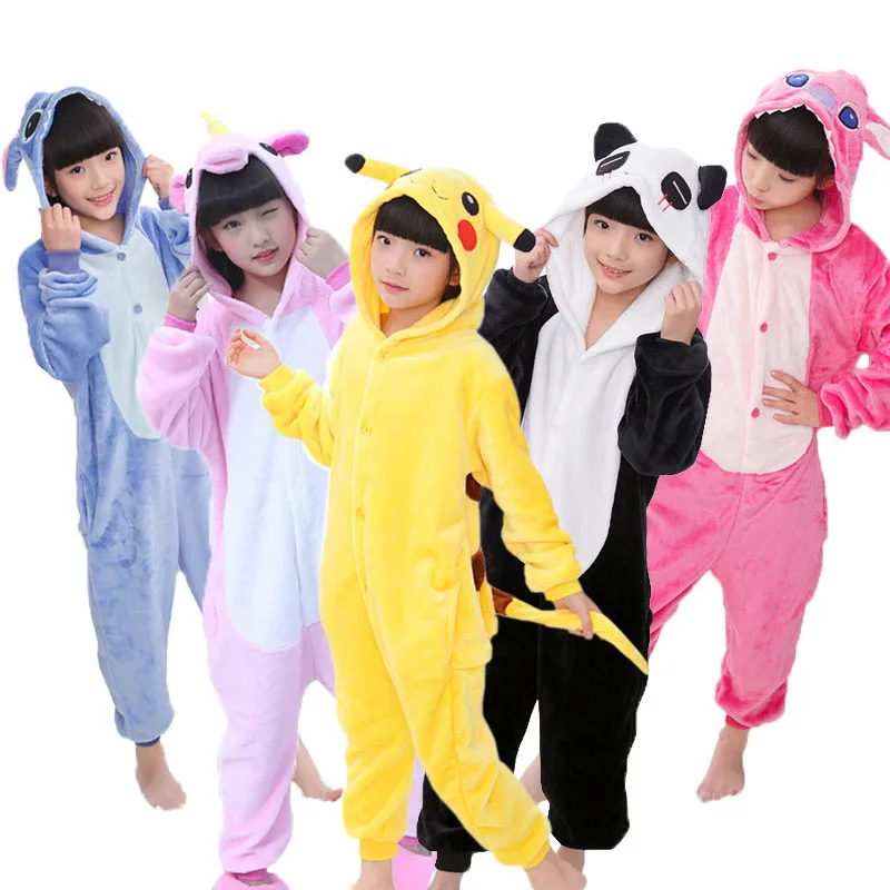 Unicorn Pijama Onesie Çocuklar Kigurumi Pijama Panda Licorne Dikiş Pijama Erkek Kız Pazen Pijama Noel Partisi Cosplay Elbise