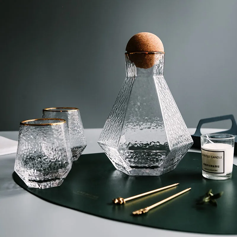 Su ısıtıcısı cam bardak İskandinav Geometrik Cam soğuk su sürahisi seti bardak tesisat Basit Ev Suyu Pot Su Sürahi