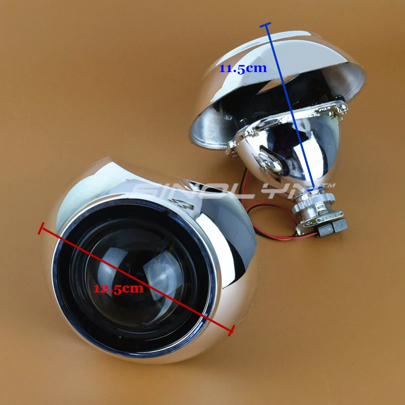 Sinolyn 2.5 İnç Bi Xenon 8.0 Projektör Lens Iris Tam Kiti Far H7 H4 Lensler H1 HID Araba ışıkları Balastlar Araba Aksesuarları 2