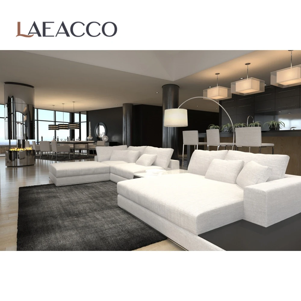 Laeacco Modern oturma odası şömine kanepe halı ışık ıç fotografik arka Planlar Fotoğraf fotoğraf stüdyosu Için arka planında 0