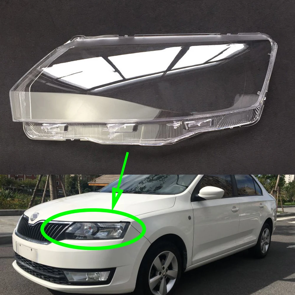 Far camı Skoda Rapid İçin 2013~2016 Far Kapağı araba ışıkları Cam Değiştirme Ön Otomatik Kabuk 0