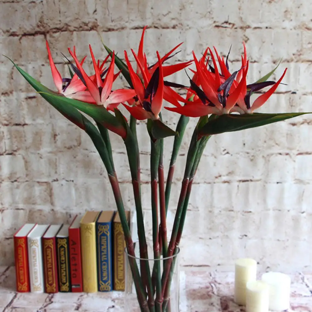 Vivid Artificial Flower Bird Of Paradise Fake Plant Silk Strelitzia Reginae Home Decor искусственный райский вьюрок 
