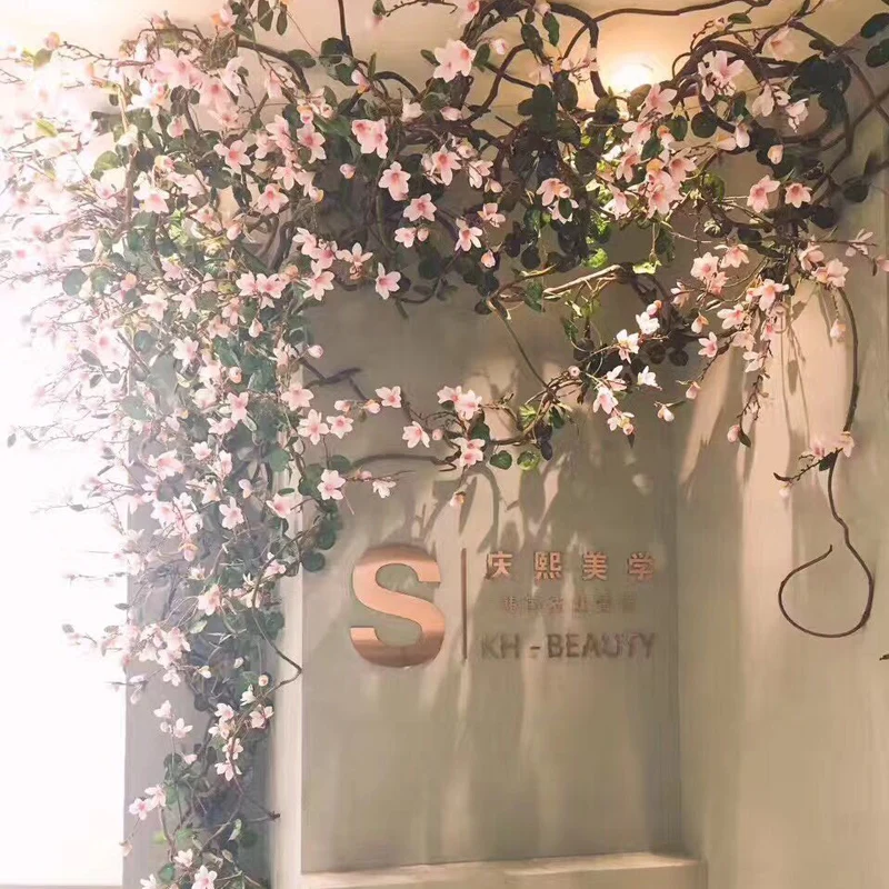 160cm manolya yapay çiçekler manolya asma ipek sahte Çiçek duvar Rattan çelenk çelenk zemin düğün ev dekorasyon