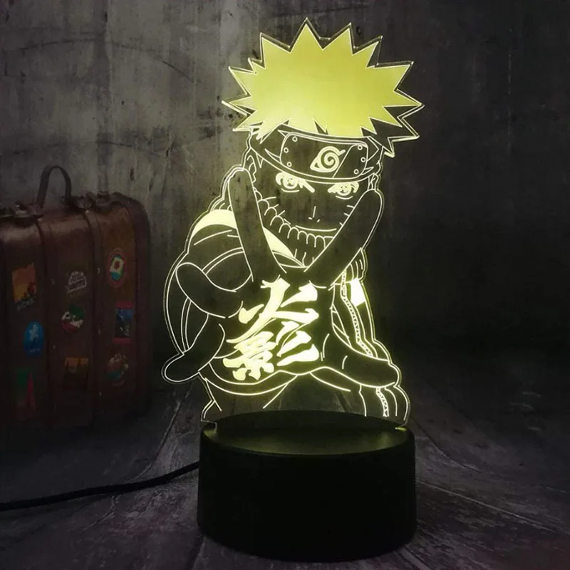 Naruto Anime 3D gece Lambası Hokage Akatsuki Uzumaki akrilik ışık USB şarj led ışık erkek arkadaşı hediye çocuk oyuncak ev dekor