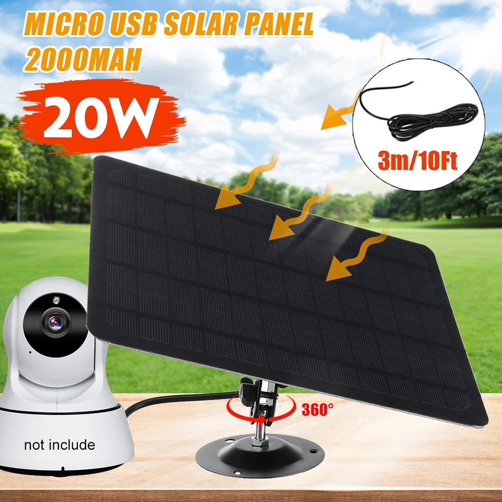 20W güneş pilleri şarj 5V USB şarj taşınabilir monokristal güneş panelleri için küçük ev ışık sistemi / açık kamera