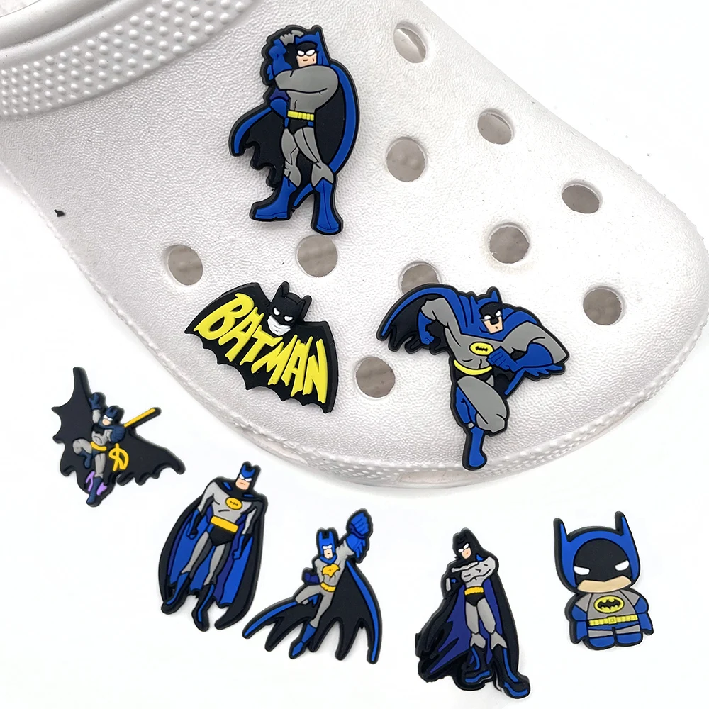 8 adet Karikatür Komik Kahraman Ayakkabı Takılar Croc Sandalet PVC jıbz Takunya Dekorasyon Gareden Ayakkabı Aksesuarları Hediyeler